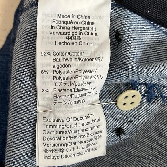 Madewell Slim Straight Embroidered Navy Dots Jeans - Size 29 - Picture 9 of 10